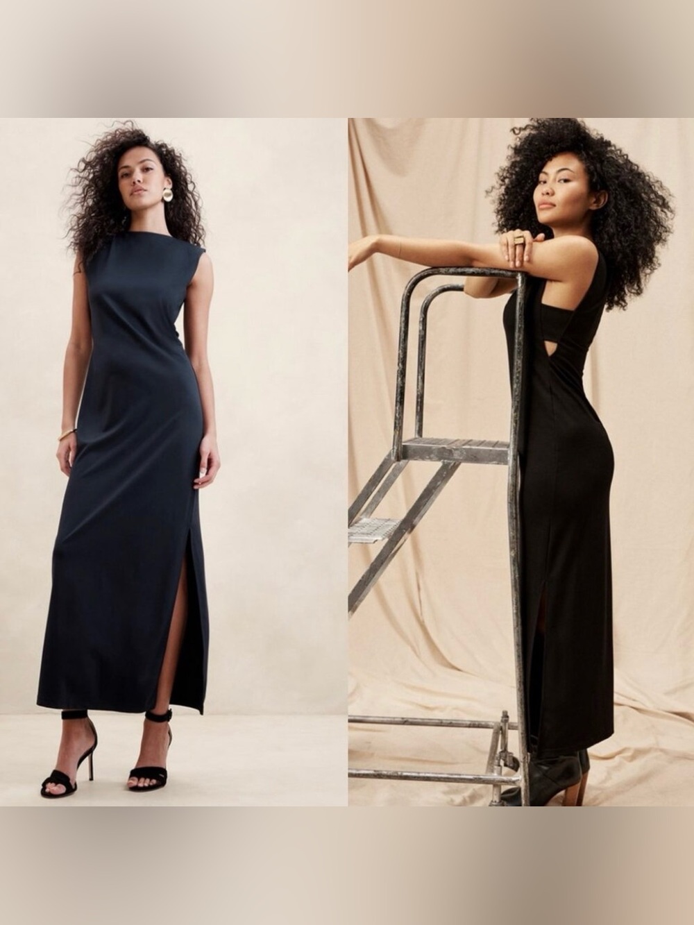Banana Republic Black Maxi Dress with Side Slit